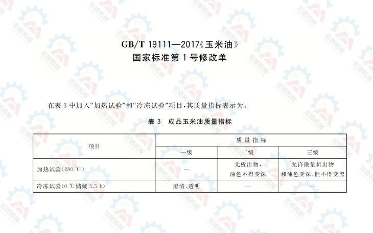 GB/T 19111-2017 玉米油質量標準